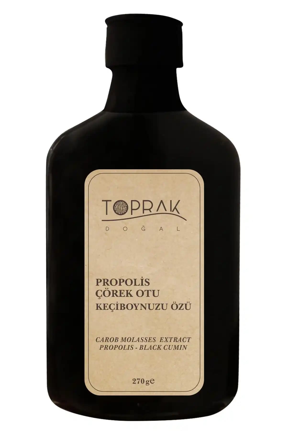 Toprak Doğal Propolis Çörek Otu Keçiboynuzu Özü 270g Soğuk Sıkım Sağlık Destek Ürünü