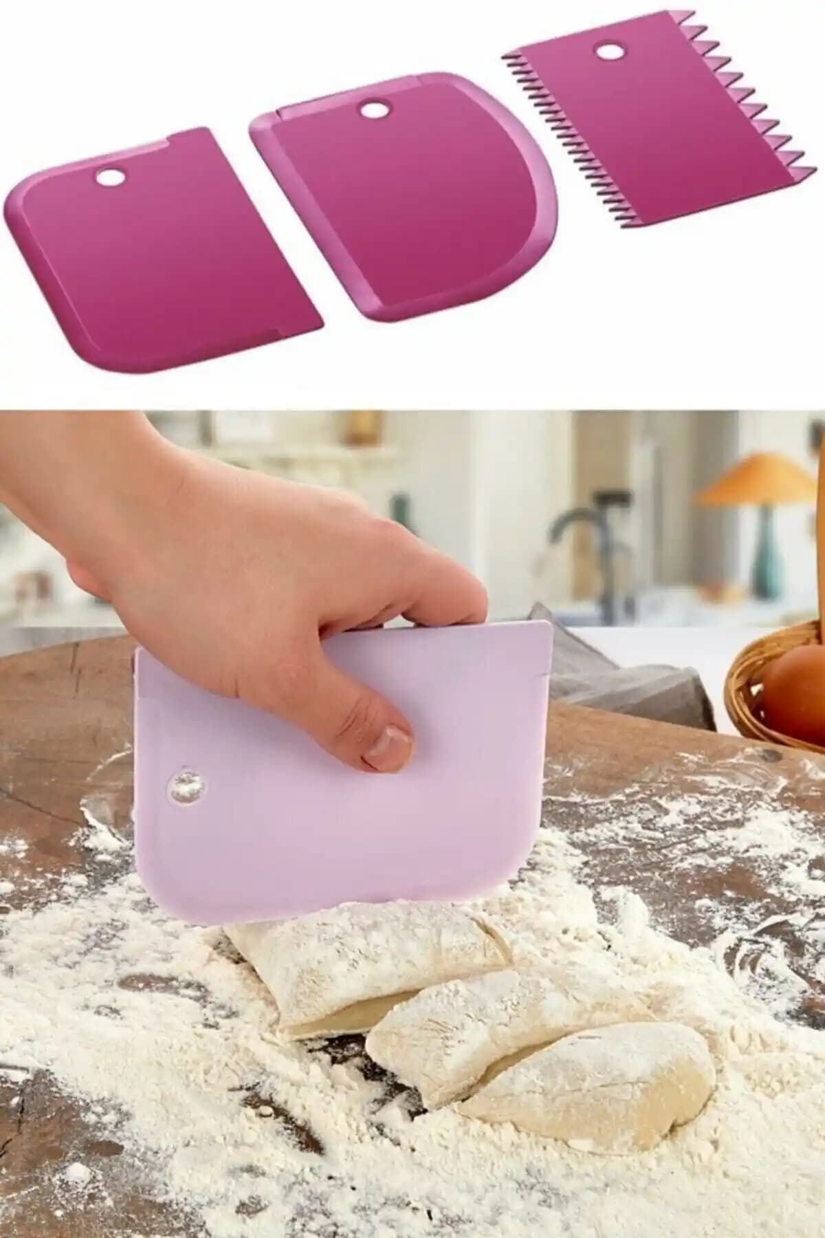 Vi Caro 3'lü Hamur Kesme ve Kazıma Aparatı Seti ile Mutfakta Pratik ve Estetik Çözümler