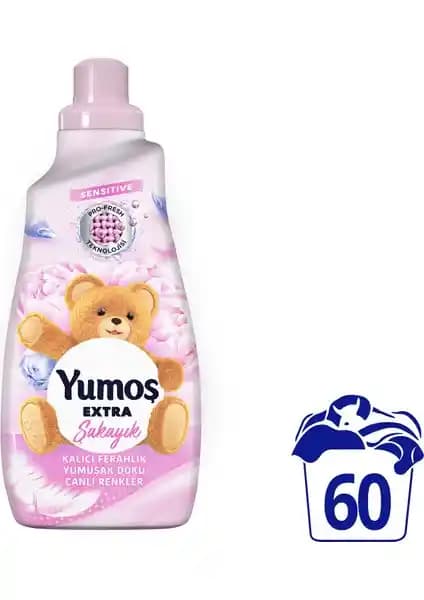 Yumoş Extra Konsantre Çamaşır Yumuşatıcı Şakayık 1440 ml ile Kalıcı Ferahlık ve Yumuşaklık
