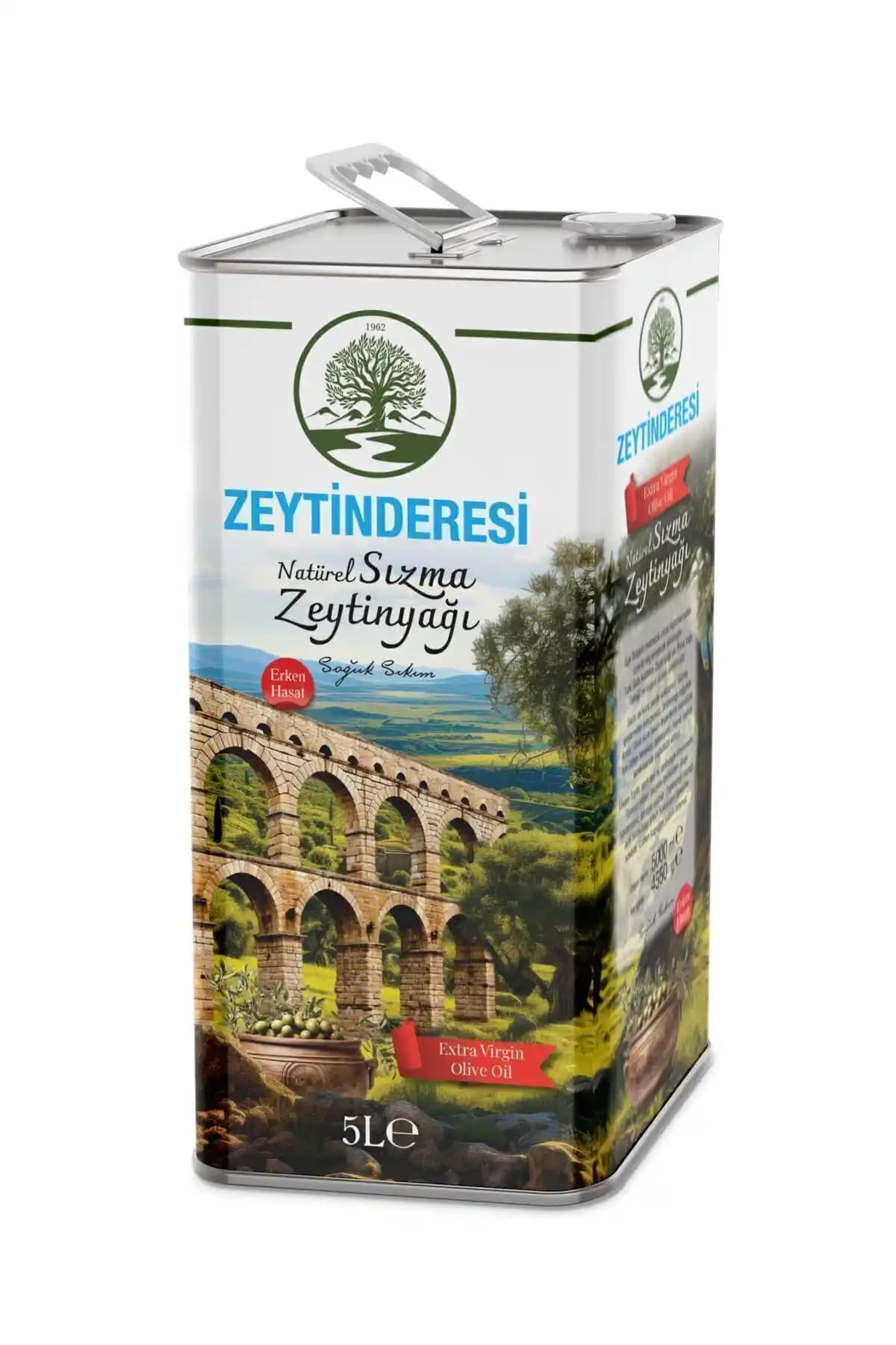 Zeytinderesi Natürel Sızma Soğuk Sıkım Zeytinyağı 5 Litre - Doğal ve Kaliteli Lezzet