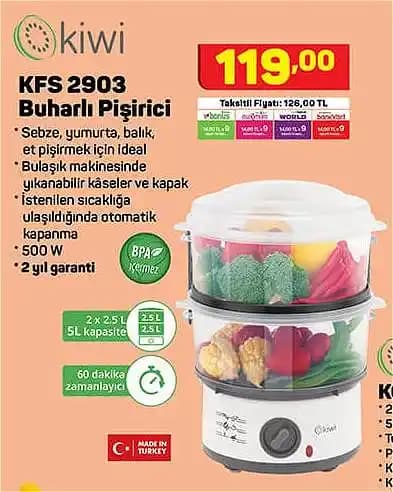 Kiwi Buğulu Pişirici: Sağlıklı ve Pratik Mutfak Çözümü