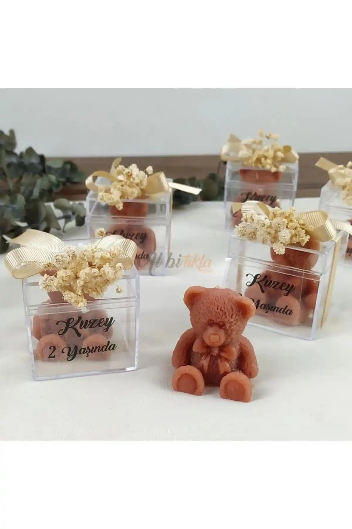 20 Adet Ayıcık Mum Kına Seti Özel Günler İçin Dekorasyon ve Hediye Alternatifi