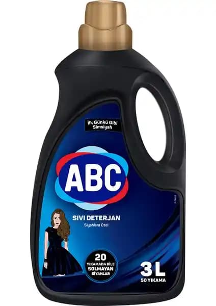 ABC Siyahlar İçin Sıvı Çamaşır Deterjanı Renk Koruma ve Temizlik Gücü
