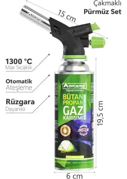 Acenter Orcamp Çakmaklı Kartuş Pürmüz Seti Profesyonel ve Çok Amaçlı Kullanım İçin Güçlü Performans