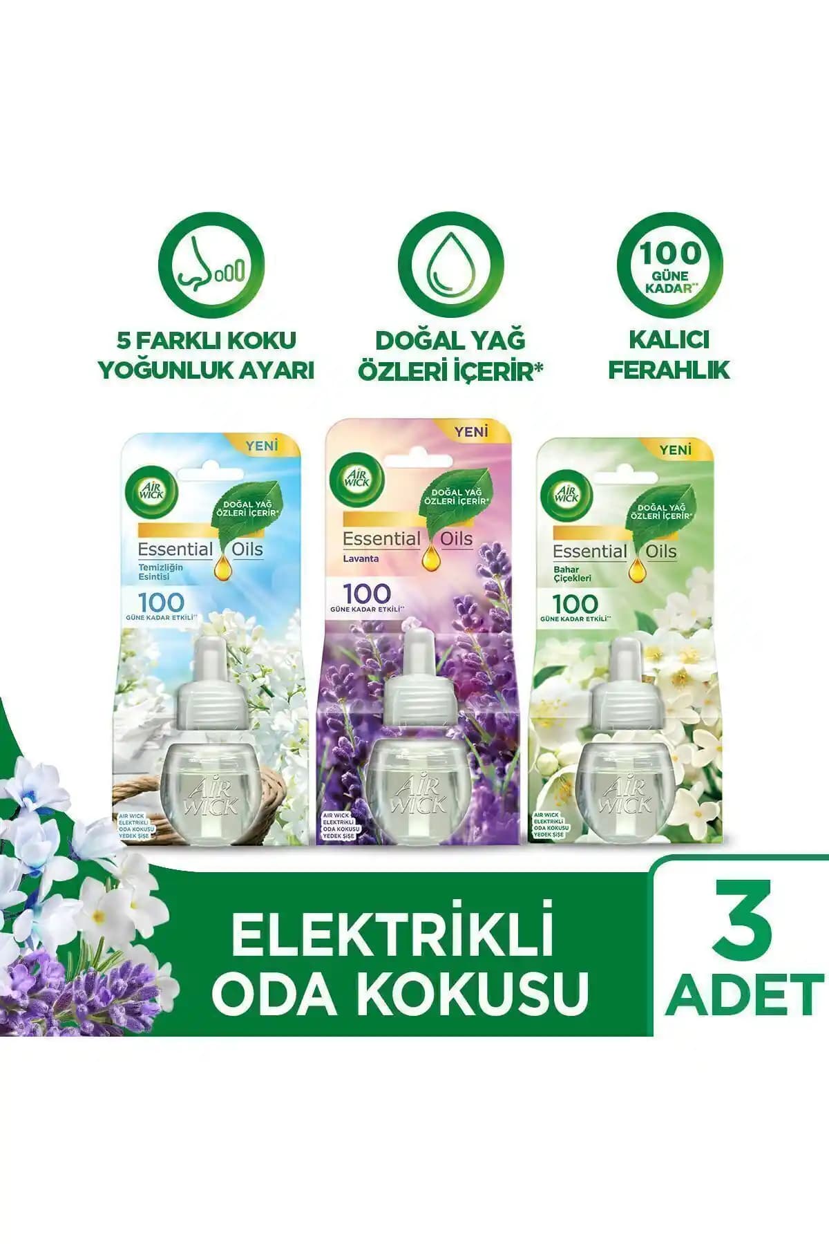 Air Wick Elektrikli Oda Kokusu Yedek Şişe Seti Güvenli ve Kalıcı Ferahlatıcı Koku