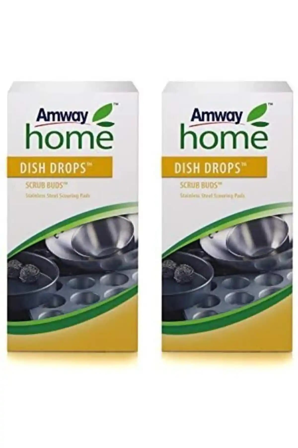 Amway Home Dısh Drops Scrub Buds 2li Set Paslanmaz Çelik Bulaşık Telleri ve Çok Yönlü Temizlik Çözümü