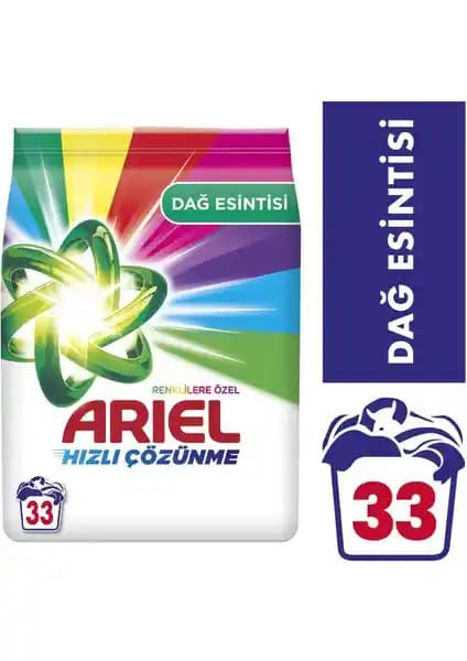 Ariel Dağ Esintisi Renklilere Özel 5 Kg Toz Çamaşır Deterjanı Temizlikte Yeni Bir Dönem