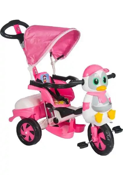 Baby Poufi Penguen Ebeveyn Kontrollü Pembe Çocuk Bisikleti Güvenli ve Eğlenceli Tasarım