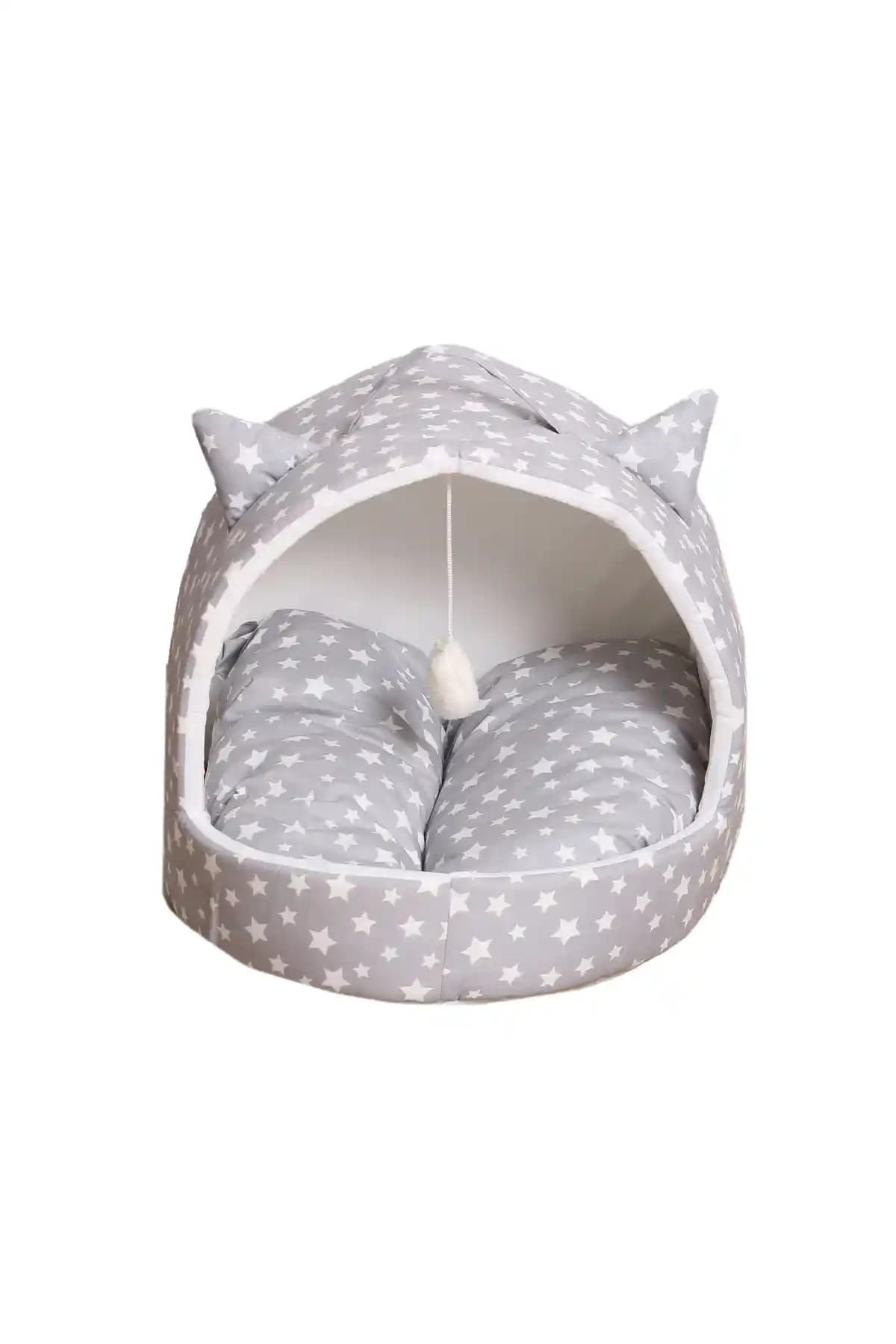 Beyzatex Gri Yıldızlı Kedi ve Köpek Yatağı: Konfor ve Estetiğin Birleşimi