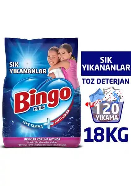 Bingo Matik Toz Çamaşır Deterjanı 9 Kg Ekonomik Paket ile Derinlemesine Temizlik