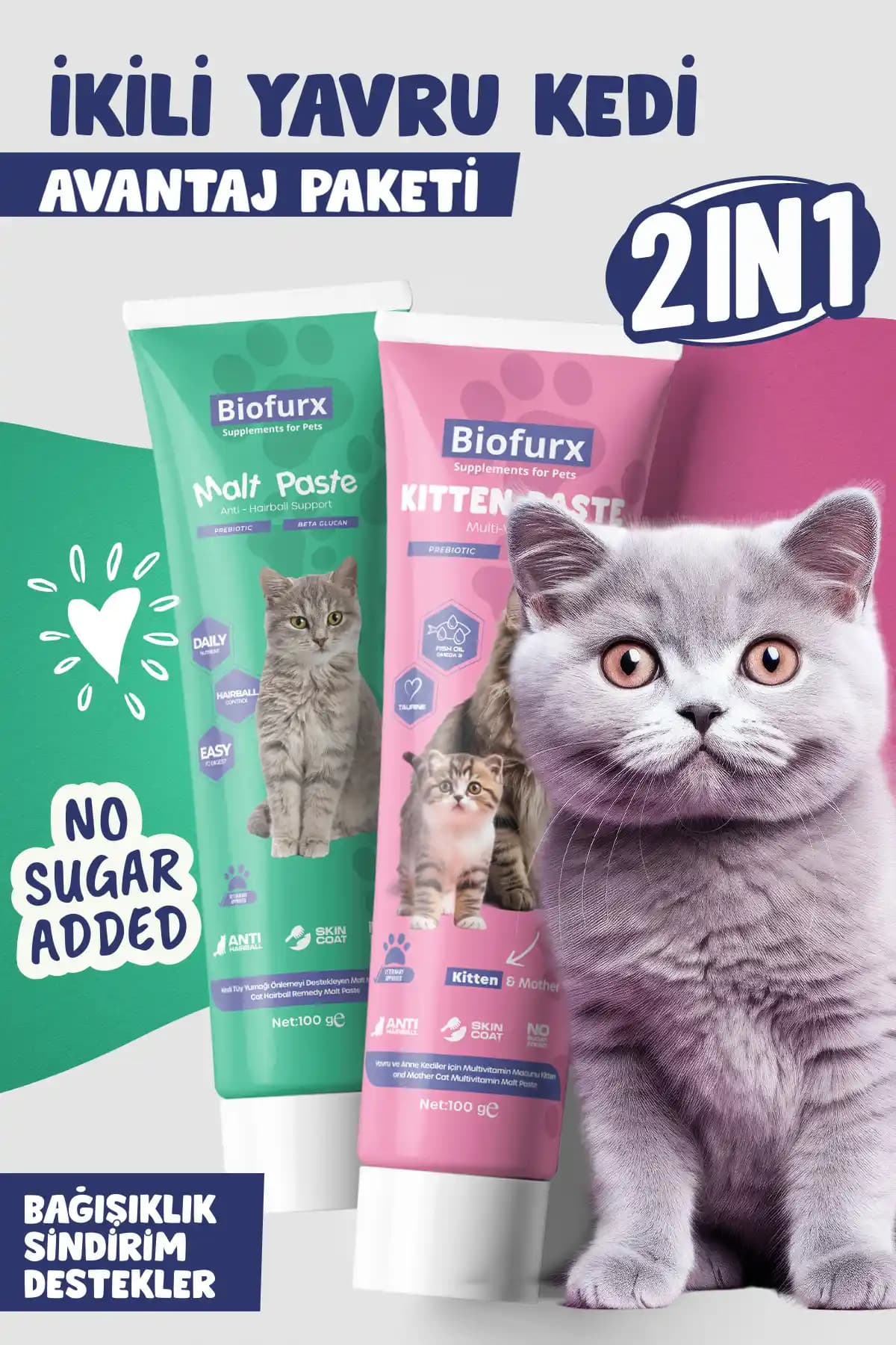 Biofurx Malt & Kitten Paste Yavru Kediler İçin Sağlıklı Gelişim Destek Ürünü