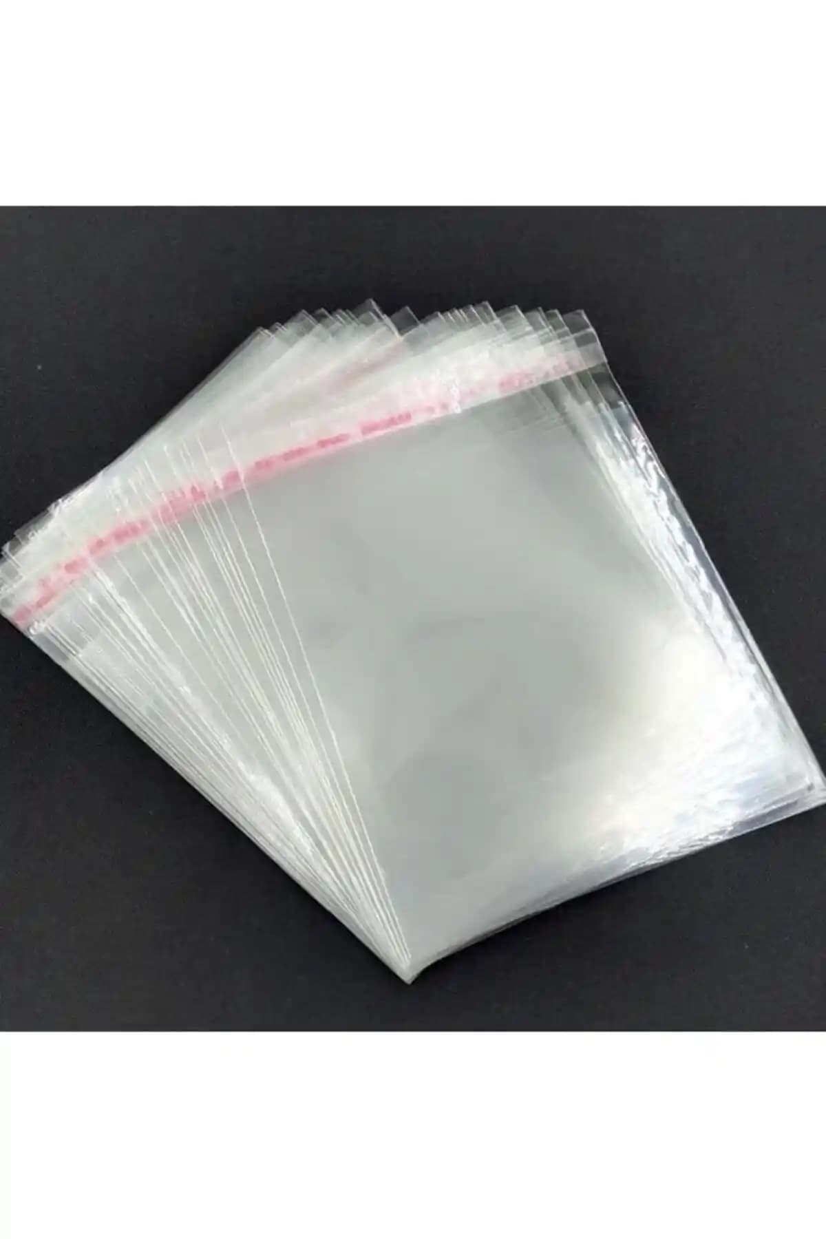 BossPack Şeffaf Bantlı Jelatin Poşetler 35x50 cm yüksek kaliteli ve çok amaçlı kullanım için ideal