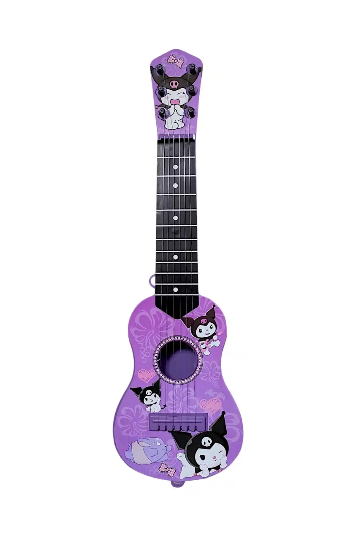 Brother Toys Mor Kuromi Modeli 6 Tellli Çocuk Gitarı Eğitici ve Eğlenceli Müzik Aleti