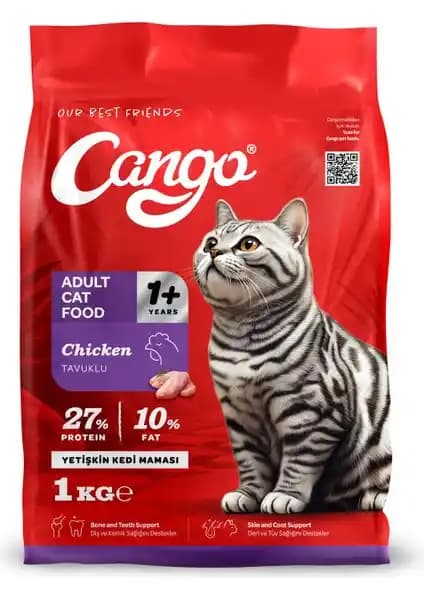 Cango Yetişkin Kedi Maması Tavuklu 1 Kg Sağlıklı ve Dengeli Beslenme Seçeneği