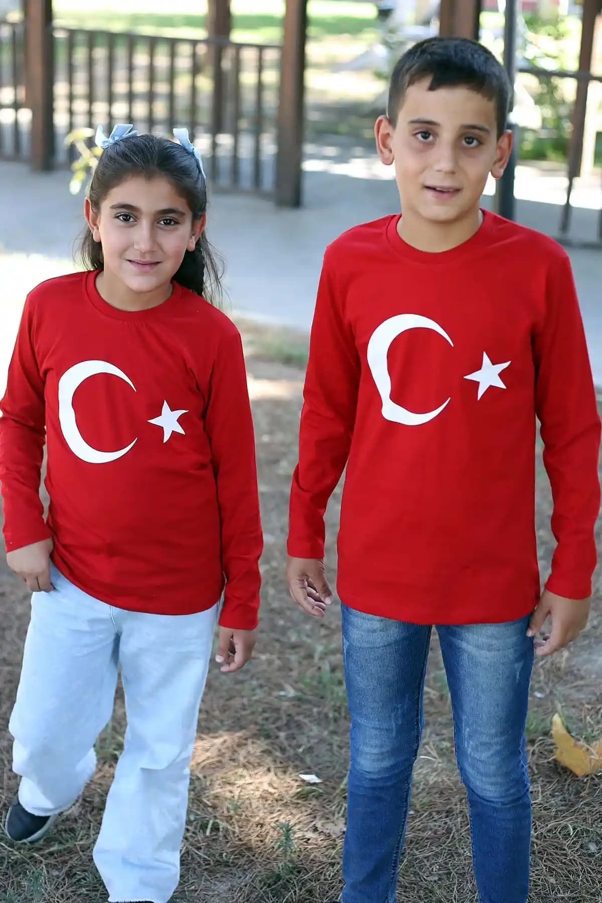 Çiko Kids Atatürk Baskılı ve Türk Bayraklı Uzun Kollu Pamuklu Çocuk Tişörtü