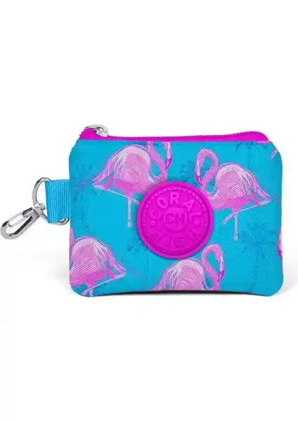 Coral High Kids Pembe Mavi Flamingo Desenli Bozuk Para Çantası Günlük Kullanım İçin Şık ve Dayanıklı