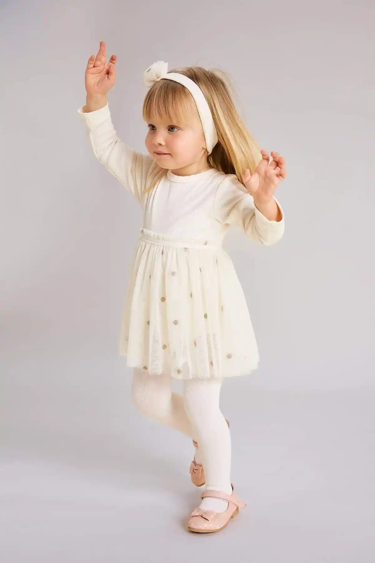 Defacto Kız Bebek Yeni Doğan Fitilli Kaşkorse Uzun Kollu Takım ve Aksesuarlar