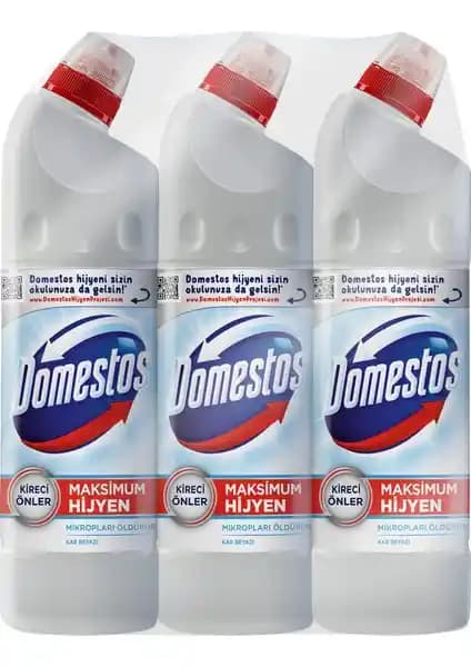Domestos Çamaşır Suyu Kar Beyaz 750 ml 3'lü Copack ile Güçlü ve Ferah Temizlik