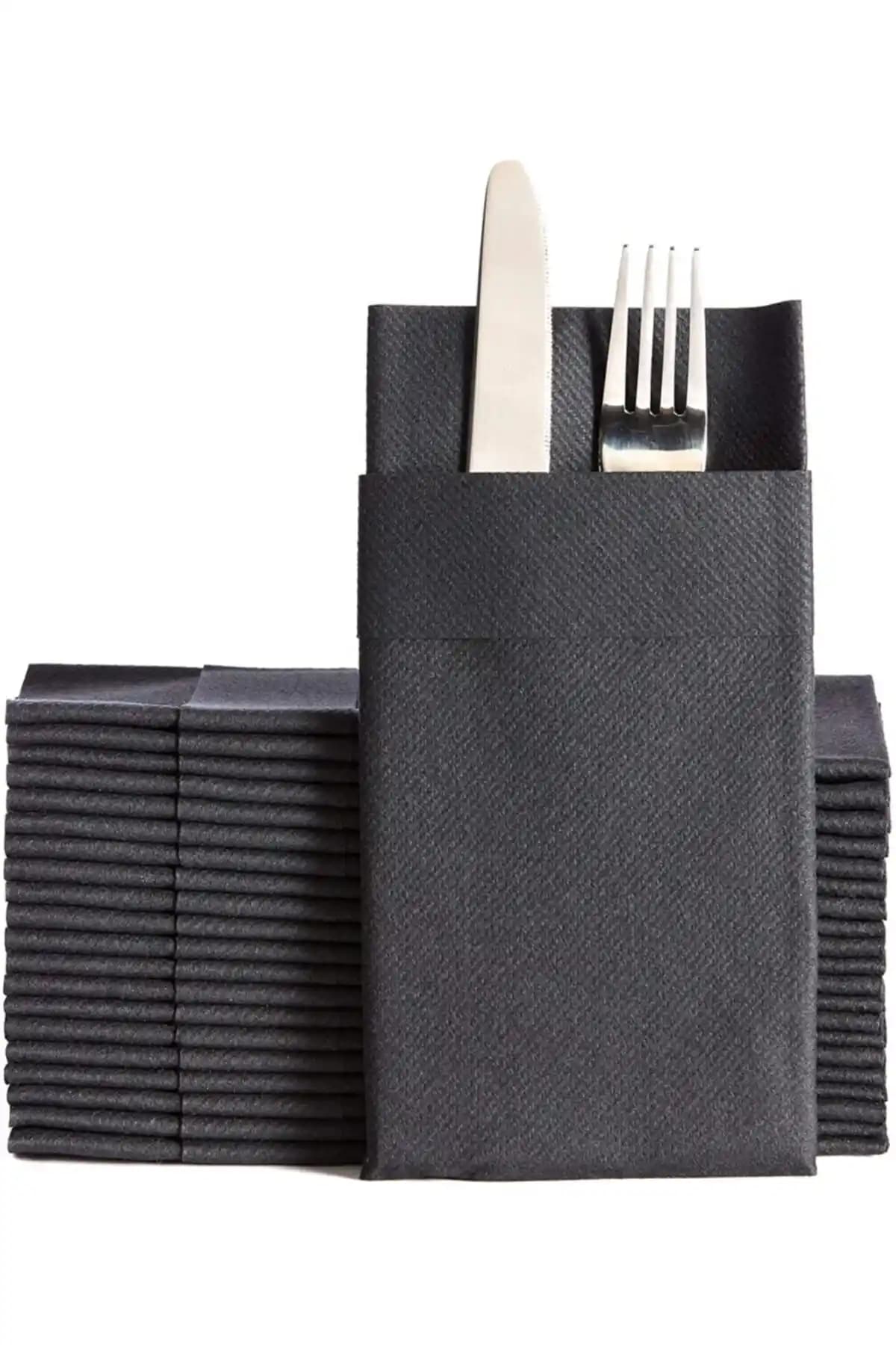 Elaia Siyah Airlaid Cepli Peçete: Şıklık ve Fonksiyonellik Sunan Modern Masa Dekorasyonu