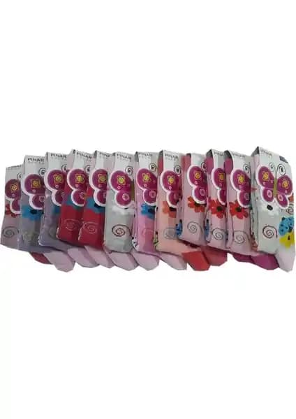 Ertuğ Kız Çocuk Çorap 12'li Paket Asorti - Renkli ve Konforlu Günlük Kullanım