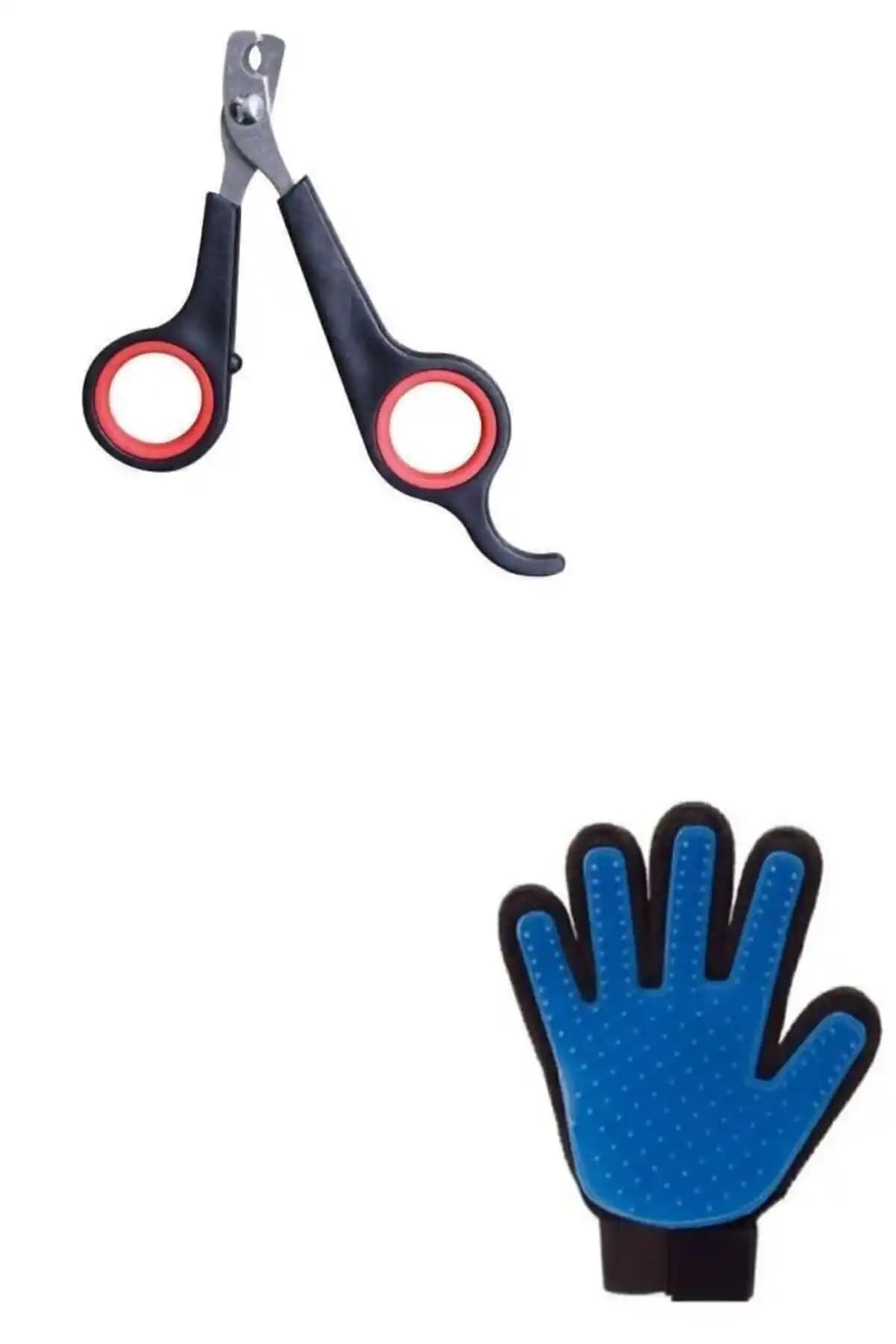 Evcil Hayvan Bakımı İçin EKPA 2'li Set Tırnak Makası ve Tüy Toplama Eldiveni