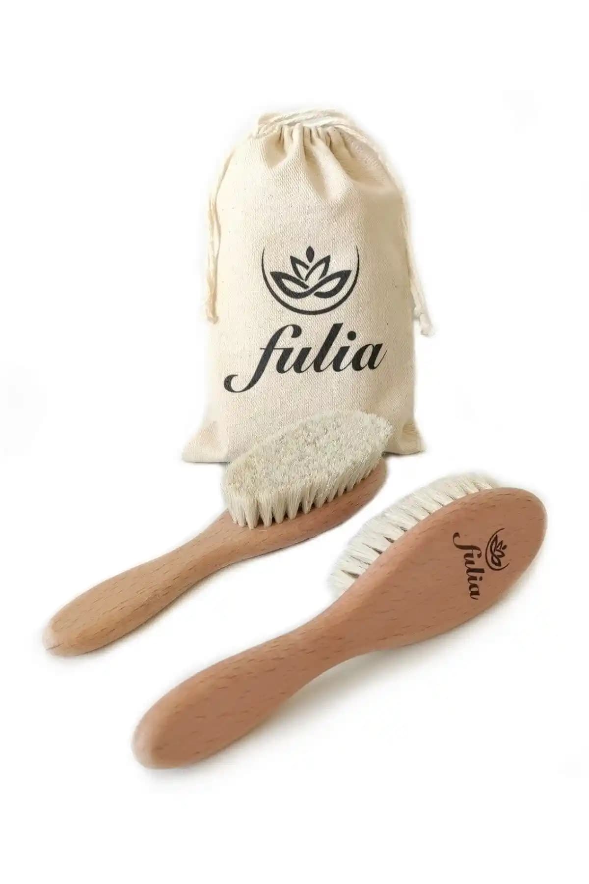 Fulia Maxi Boy Doğal Keçi Kılı Bebek Saç Fırçası Güvenli ve Nazik Kullanım İçin Tasarlandı