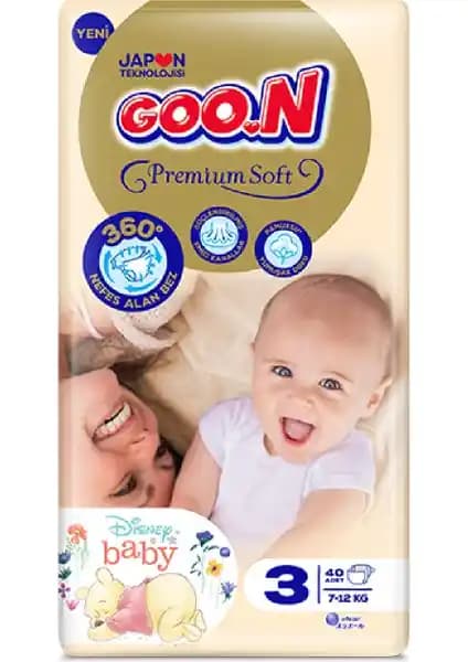 Goo.N Premium Soft 3 Numara Bebek Bezi: Yüksek Emicilik ve Konfor Sunan Bebek Bezi