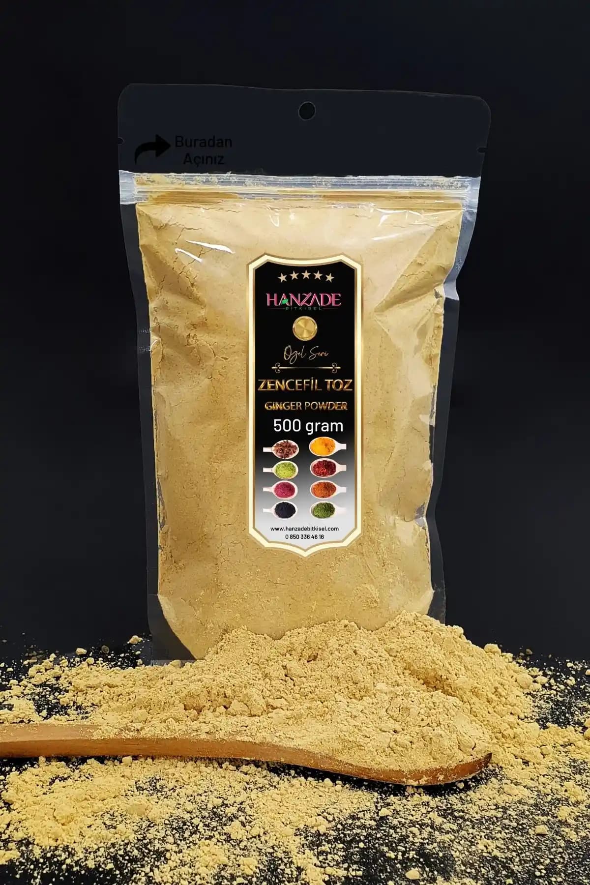 Hanzade Bitkisel Zencefil Toz 500 Gr Doğal Sağlık ve Lezzet Kaynağı