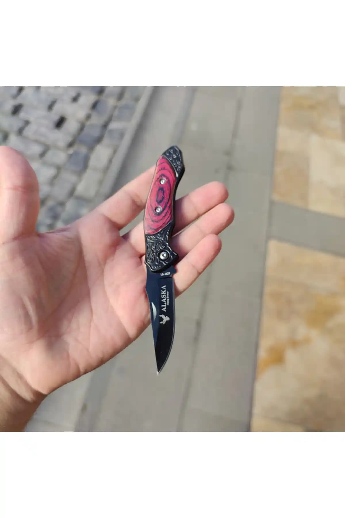 Janva Siyah Paslanmaz 16 cm Manuel Çakı Kamp ve Doğa Aktiviteleri İçin Uygun