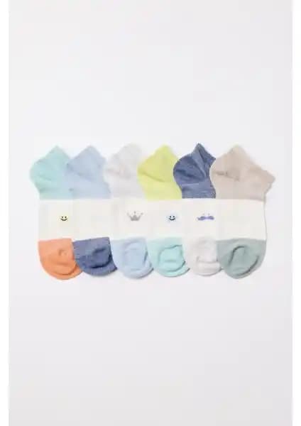 Katia & Bony Çocuk Minik Desenli 6'lı Step Çorap Seti Renkli ve Rahat Tasarım