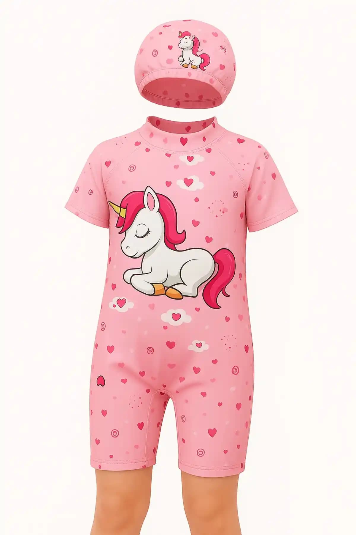 Kız Çocuk Unicorn Desenli Mayo: Renkli ve Konforlu Yazlık Plaj ve Havuz Giyim