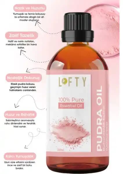 Lofty Pudra Uçucu Yağ Buhurdanlık Esansı: Doğal ve Zarif Koku Deneyimi Sunar