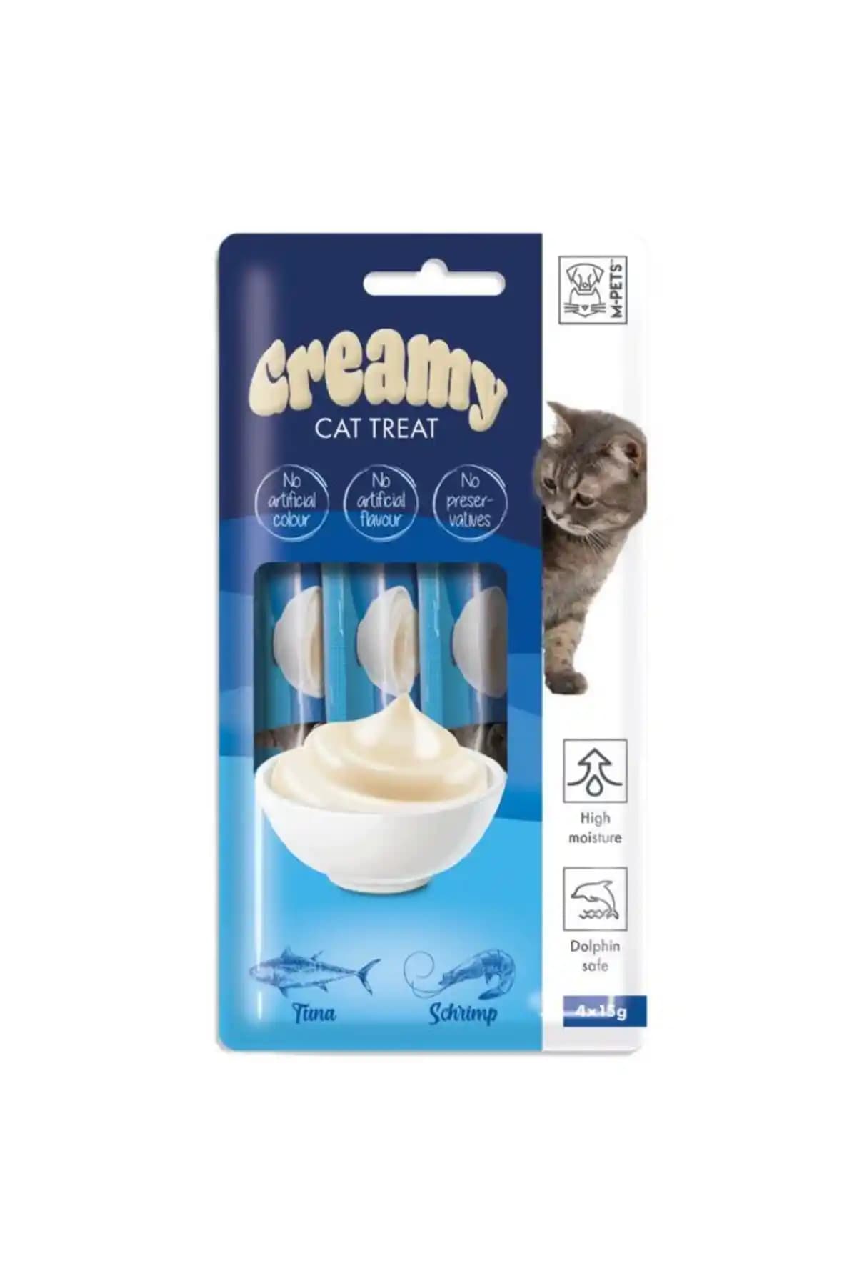 M-PETS Creamy Ton Balıklı Karidesli Kedi Ödülü Sağlıklı ve Lezzetli Seçenek