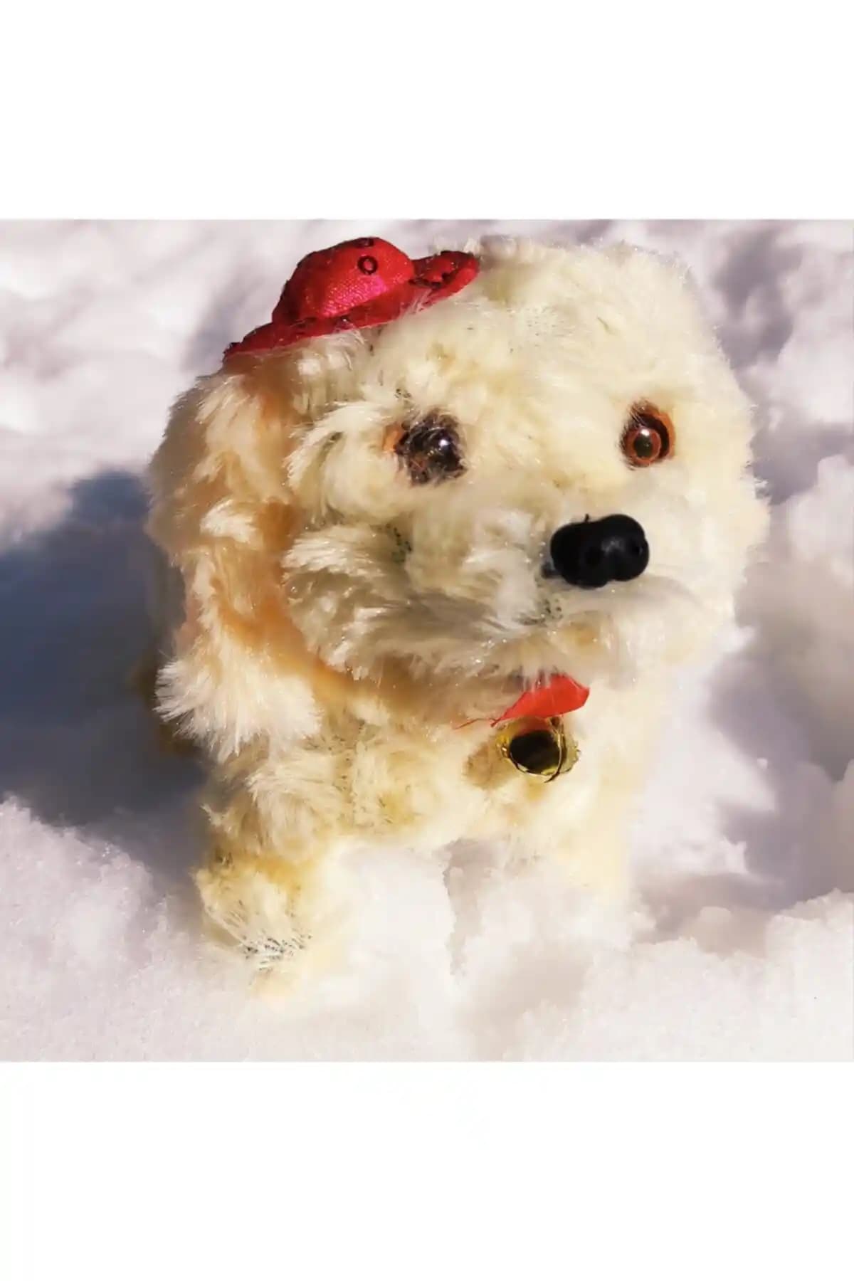 Mia Krem Yürüyen Havlayan Peluş Köpek Çocuklar İçin Güvenli ve Eğlenceli Oyuncak