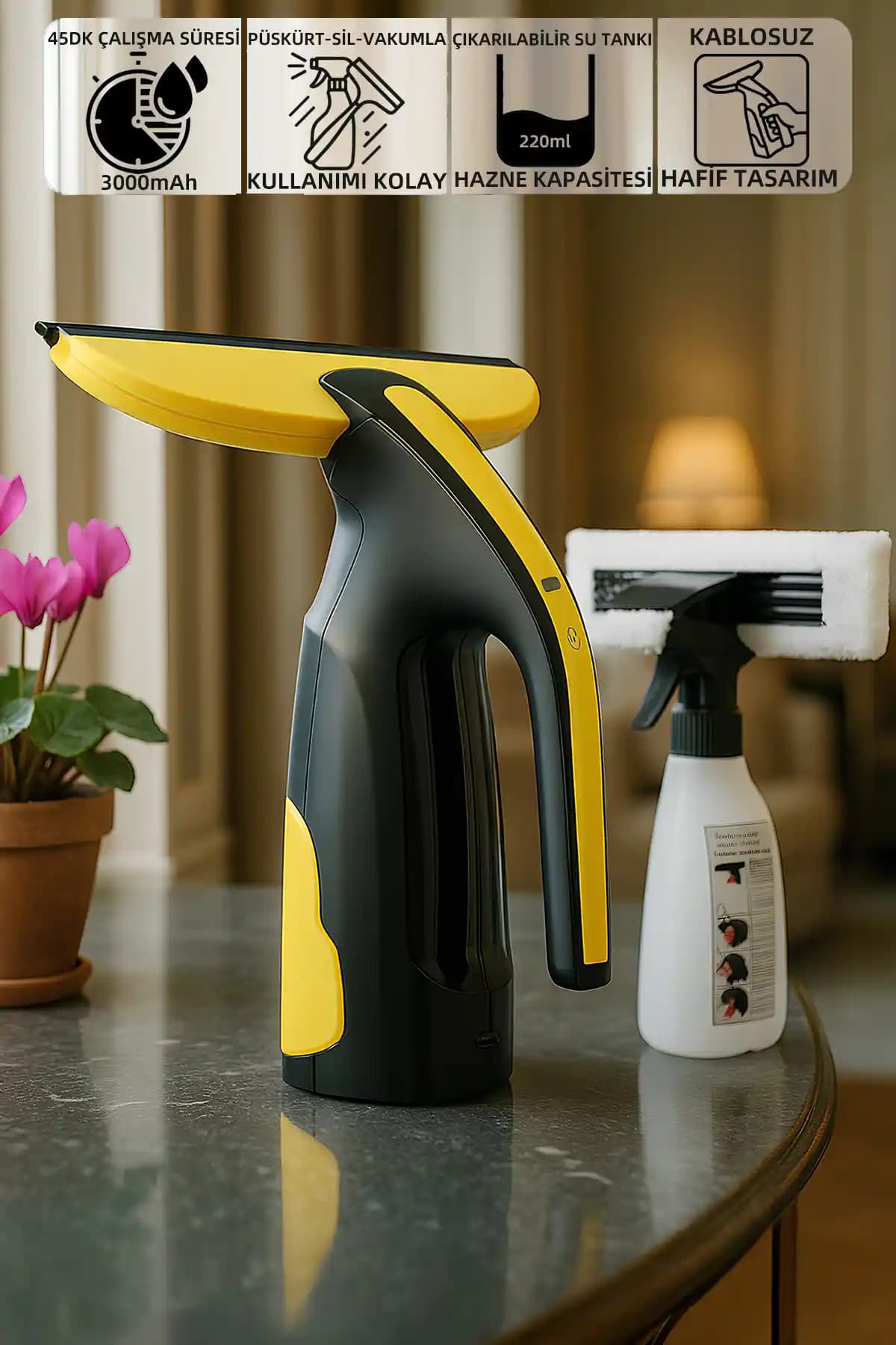 Mioji Mio CL3 Plus IPX4 Şarjlı Cam Temizleme Makinesi: Yüksek Performanslı ve Pratik Temizlik Çözümü