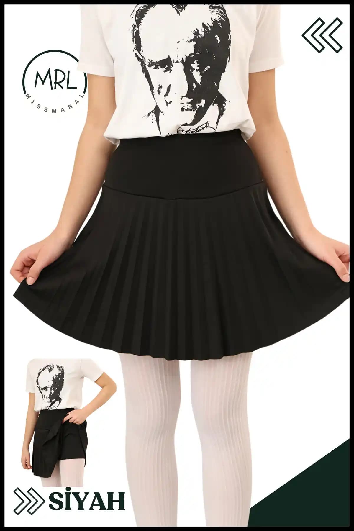 Missmaral Kız Çocuk Pileli Siyah Etek: Modern ve Şık Tasarım ile Konforlu Günlük Kullanım