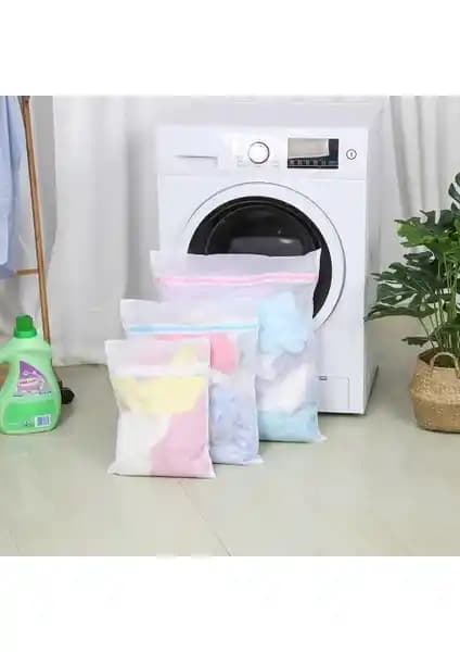 Mor Bebe Çamaşır Filesi Renkli Fermuarlı 3'lü Set Yıkama ve Seyahat İçin Pratik Çözüm