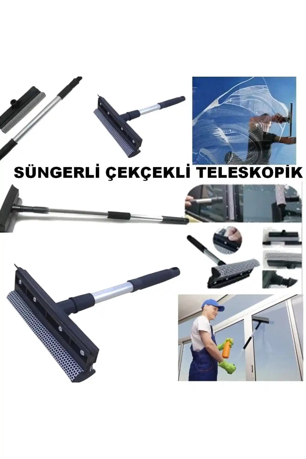 MRTBİLİŞİM Lüx Çift Taraflı Teleskopik Cam Silme Aparatı ve Pratik Temizlik Çözümü