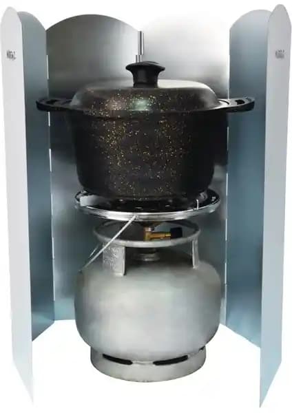 Nurgaz Campout Metal Rüzgarlık Büyük: Dayanıklı ve Taşınabilir Kamp Koruma Çözümü