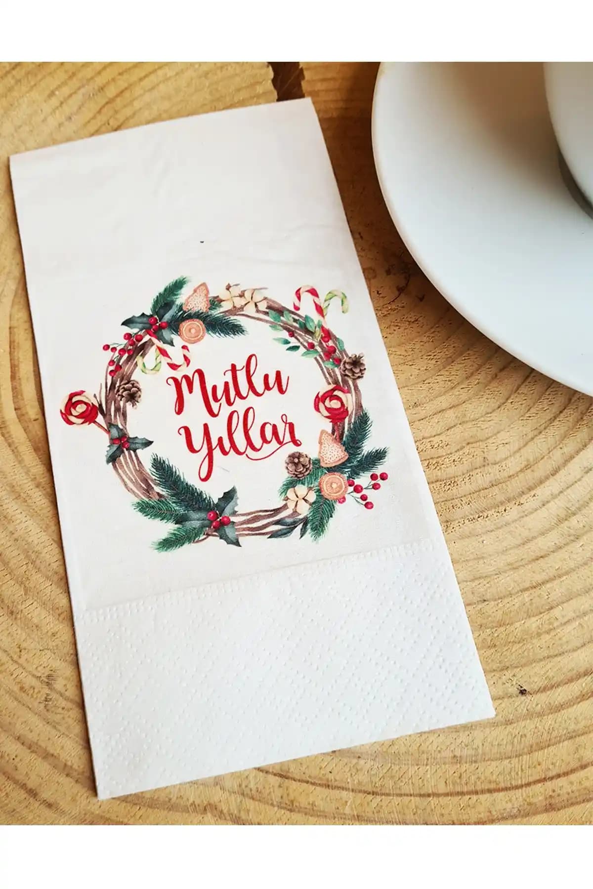 PEKSHOP Yılbaşı Temalı Sunum Peçetesi - Dayanıklı ve Şık Masa Dekorasyonu Ürünü