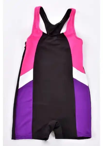 Pemilo Kız Çocuk 304-1 Şortlu Likralı Yüzücü Mayo Renkli ve Konforlu Tasarım