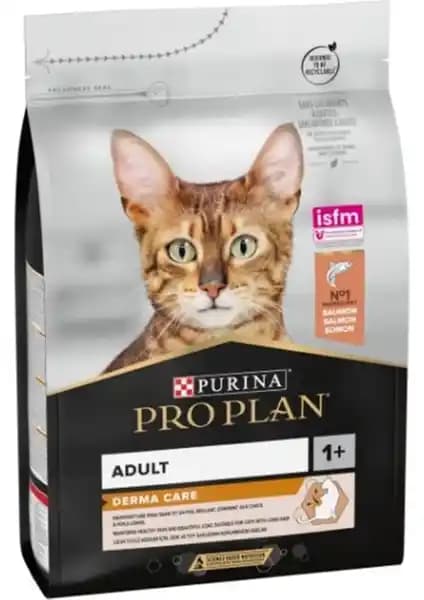 Pro Plan Derma Plus 3 kg Somonlu Kedi Maması Tüy Sağlığını Destekler ve Yumağı Önler