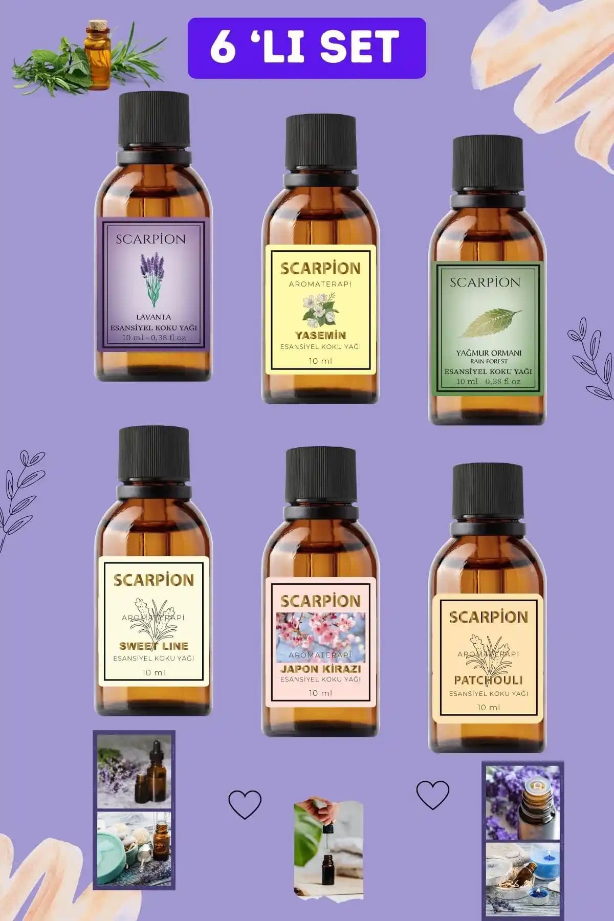 SCARPİON Renkli Set Uçucu ve Esansiyel Yağlar ile Ev ve Ofis Atmosferinizi Yenileyin