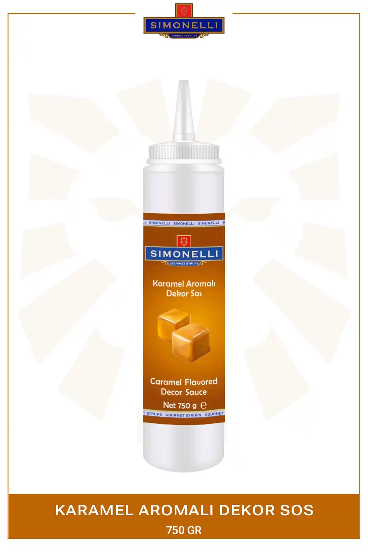 Simonelli Dekor Sos Karamel Aromalı Türkiye Menşeli Tatlı Dekorasyon Sosu