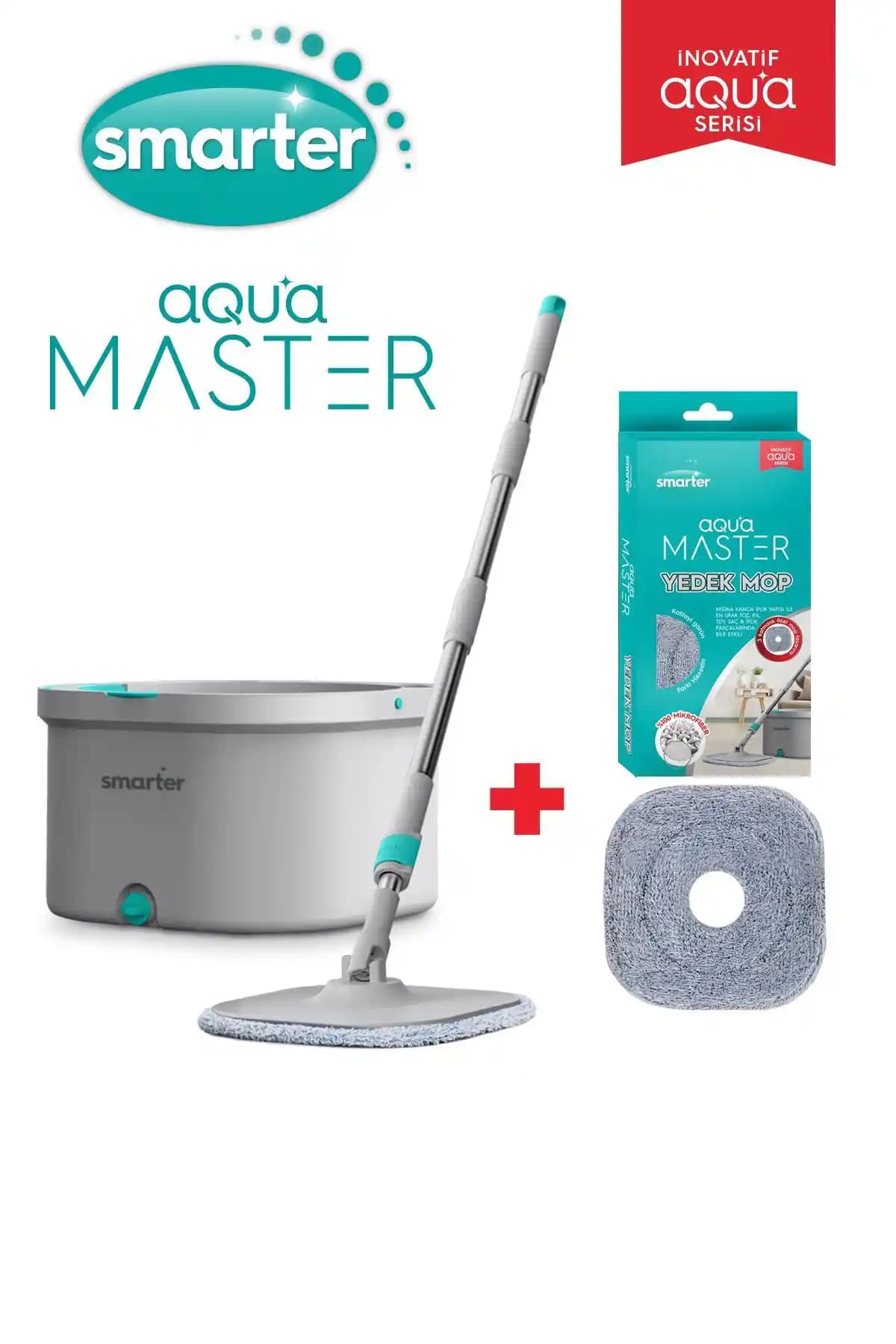SMARTER Aqua Master Yedekli Temiz ve Kirli Suyu Ayırma Özelliği ile Pratik Temizlik Seti
