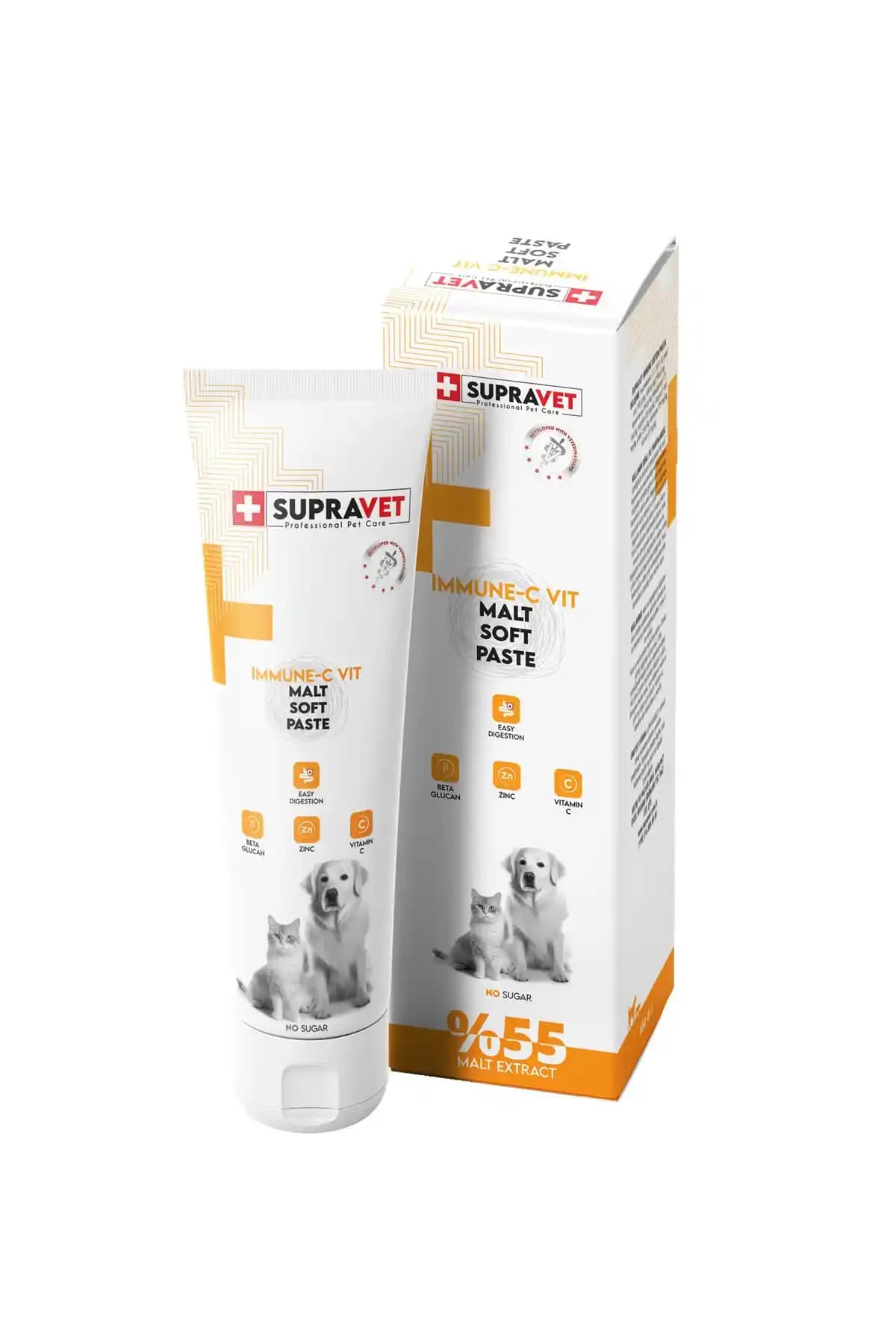 Supravet Immune C Malt Pastası: Kedi ve Köpekler İçin Bağışıklık Güçlendirici Takviye Ürünü
