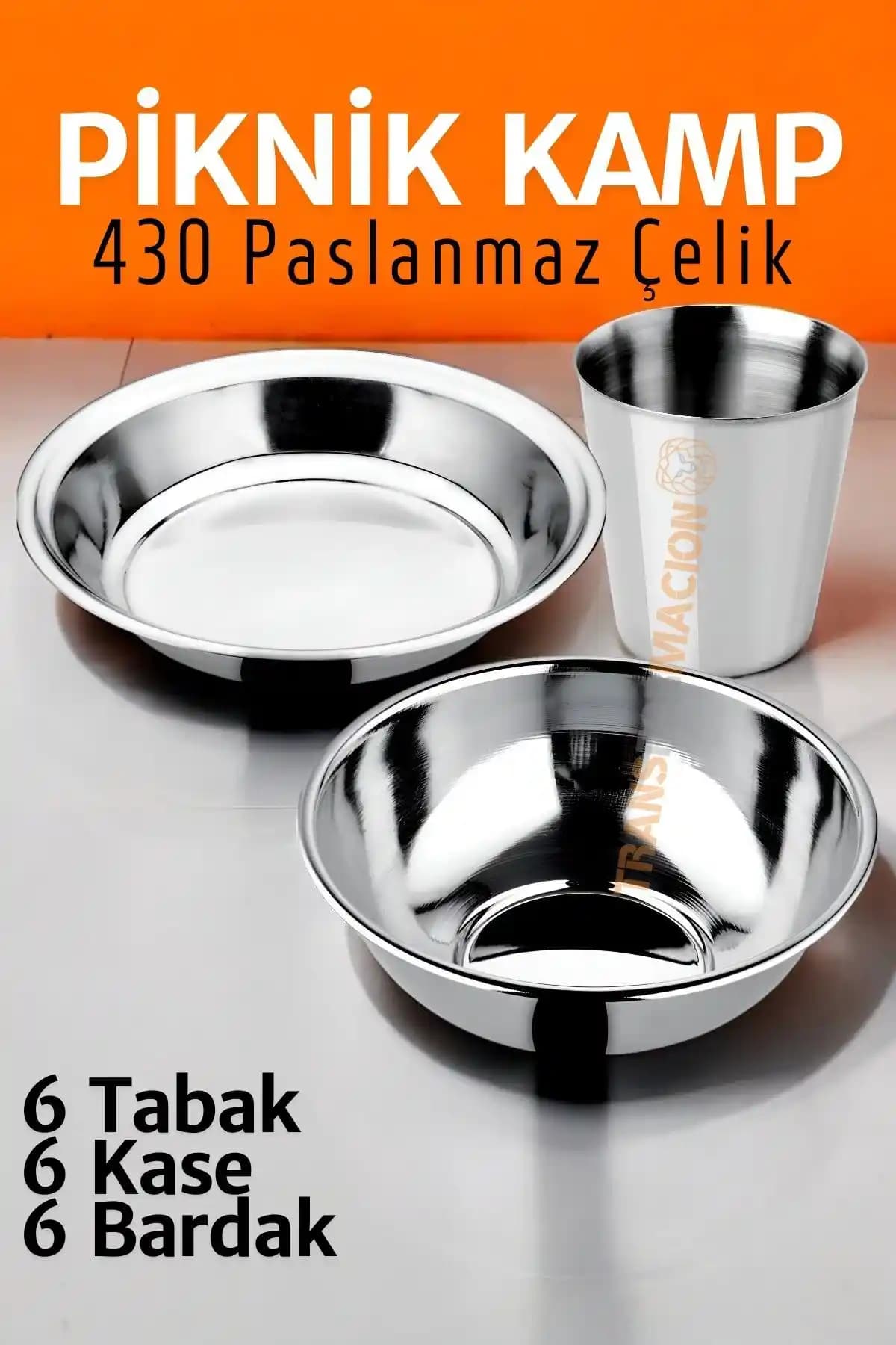 Transformasyon Paslanmaz Çelik Kamp Piknik Seti 18 Parça Dayanıklı ve Estetik Tasarım