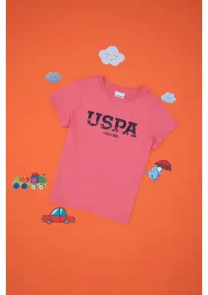 U.S. Polo Assn. Erkek Çocuk Pembe Basic Bisiklet Yaka Tişörtü Günlük ve Spor Kullanımına Uygun