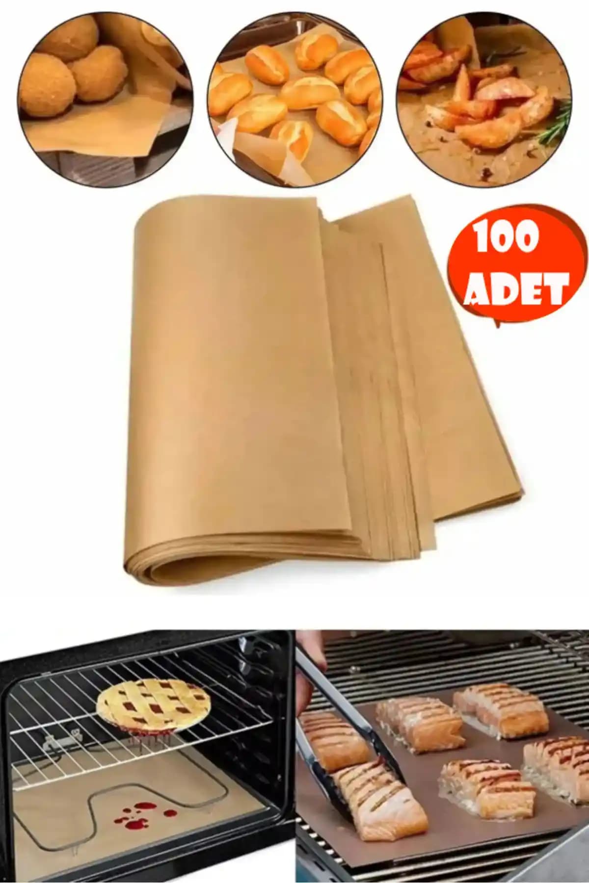 Vigentino 100 Adet Kendinden Yağlı Fırın Kağıdı: Pratik ve Hijyenik Pişirme Çözümü