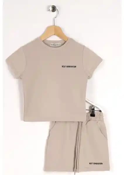 Zepkids Erkek Çocuk Next Generation Baskılı Şortlu Takım Günlük ve Yazlık Kullanım İçin Uygun